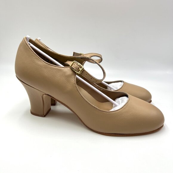 Capezio Womens Size 7.5 # 653 Manhattan Character Caramel Tan Dance Shoes Heels - Picture 1 of 15